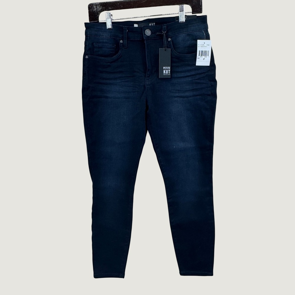 Kut from the Kloth Donna Ankle Skinny Jeans 6P Dark Wash High Rise Petite Denim